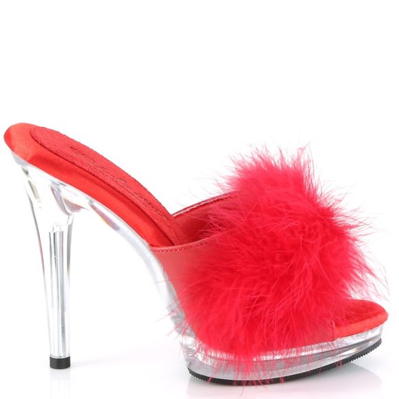 Shoes - Barbiecore Barbie Platform Comfort Width Marabou Feather High Heel Shoes